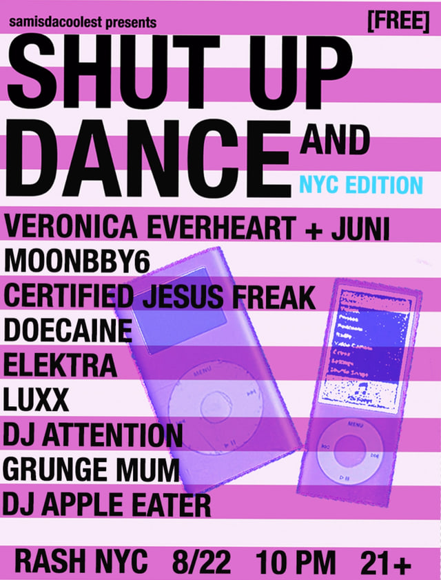 SHUT UP AND DANCE: Rash flyer
