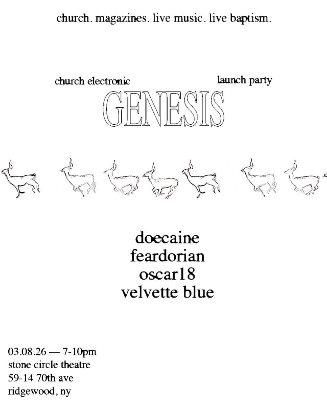 Church Electronic: Genesis Release Party flyer