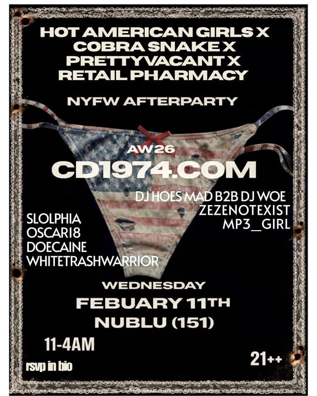 CD1974: NYFW Afterparty flyer